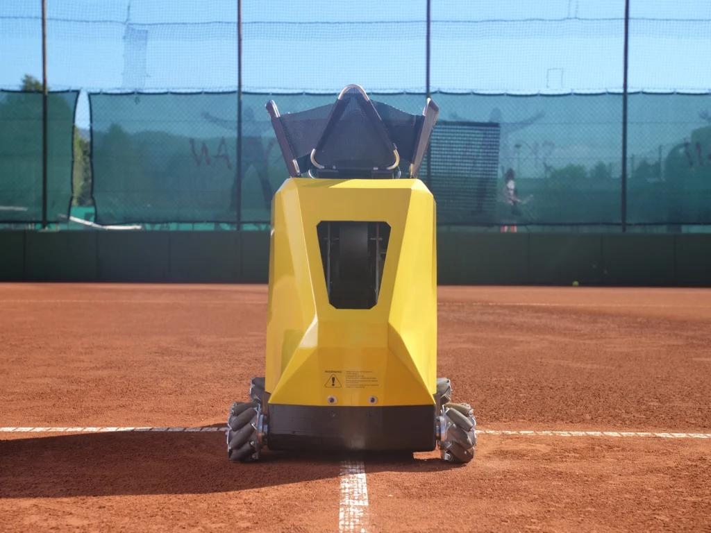 Sportbot tennis ball machine, front side