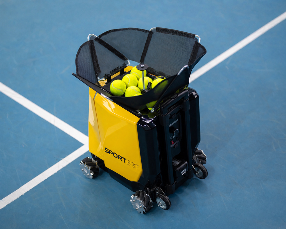 Sportbot ball launcher with logo