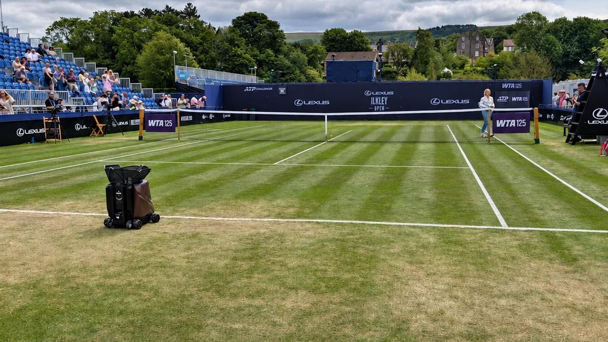 Sportbot on a grass court at the Lexus Ilkley Open
