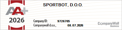 SPORTBOT, d.o.o. CompanyWall AA+ company credit rating, 2026